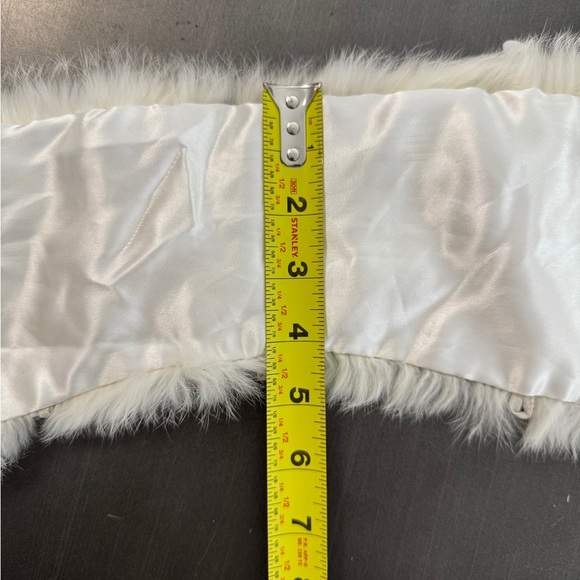 Vintage‎ Genuine Fox Fur Winter White Ivory Soft Dress Jacket Collar Wedding - Picture 10 of 16